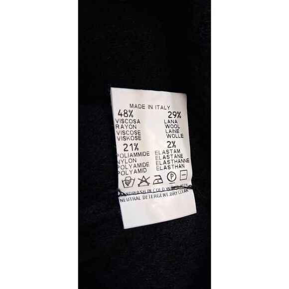 Armani collezioni womens small sz 6 fitted tube top black wool silk beaded strap - Picture 7 of 8